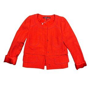 Comptoir des Cotonniers Red Women's Office Blazer Suit Jacket Size US XX-Small
